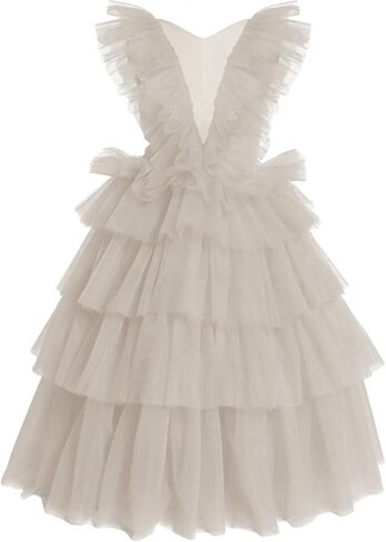Layers Tulle Flower Girl Dress for Wedding Ball Gown Kid's Pageant Dress Long Puffy Child Prom Party Gown in Saudi Arabia