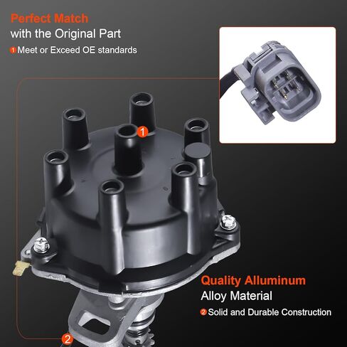 Ignition Distributor for Nissan Pathfinder 1990-1995, for Quest 1993-1998 and 1995 Pickup Trucks, for D21 from 1990-1994, Replacement Number F3XA12127AA, F3XA12127BA in Kuwait