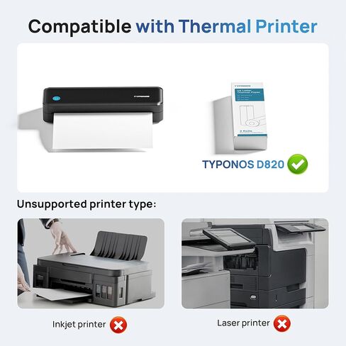D820 Thermal Printer Paper 8.5 x 11 Inch, Continuous Thermal Paper Roll, US Letter Size printing paper Compatible with D820 Portable Printer, 2 Rolls in Saudi Arabia