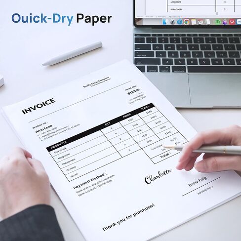 D820 Thermal Printer Paper 8.5 x 11 Inch, Continuous Thermal Paper Roll, US Letter Size printing paper Compatible with D820 Portable Printer, 2 Rolls in Saudi Arabia