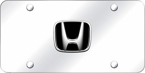 Au-Tomotive Gold Inc. Officially Licensed Chrome Logo on Chrome License Plate for Honda in Saudi Arabia