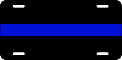 Thin Blue Line Police Reflectve Metal Licence Plate in Saudi Arabia