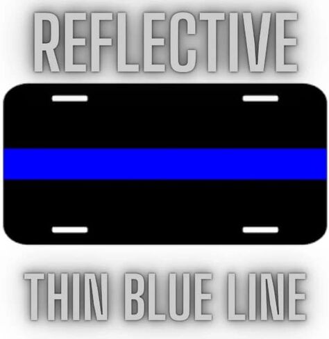 Thin Blue Line Police Reflectve Metal Licence Plate in Saudi Arabia