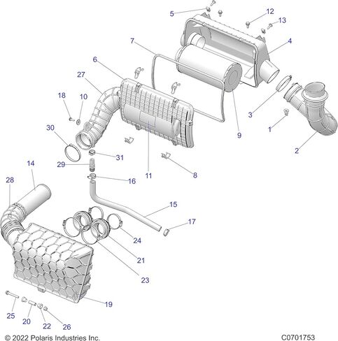 Polaris RZR Airbox Housing Assembly, Genuine OEM Part 1240747, Qty 1 in Saudi Arabia