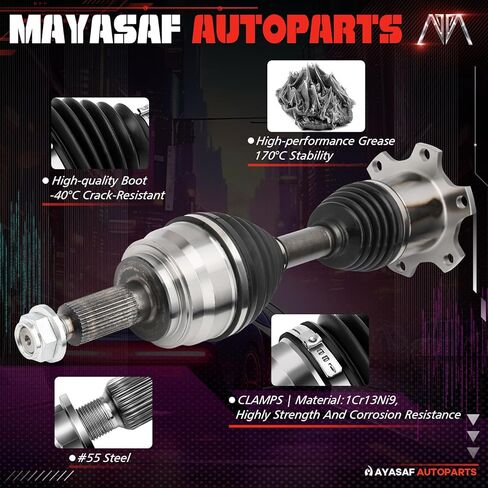 CV Axle Shaft Assembly Front Driver or Passenger Side Compatible for Ford Expedition 1997-2002,Ford F-150 1997-2003,Ford F-150 Heritage 2004,Lincoln Navigator 1998-2002,66-2112 in Saudi Arabia