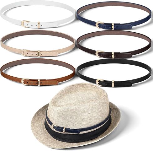 6 Pcs Adjustable Western Cowboy Hat Bands, Hat Bands for Cowboy Hats, PU Leather Western Hatbands Cowboys Hats Accessories for Men, Women in Saudi Arabia