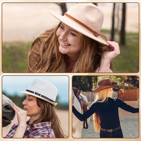 6 Pcs Adjustable Western Cowboy Hat Bands, Hat Bands for Cowboy Hats, PU Leather Western Hatbands Cowboys Hats Accessories for Men, Women in Saudi Arabia