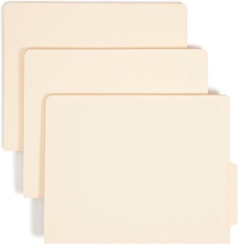 مجلد ملفات Smead End Tab، Shelf-Master® مقوى بعلامة تبويب عالية 4 بوصات 1-1/8 بوصة لأعلى من الأسفل، حجم الحروف، مانيلا، 100 لكل صندوق (24179) in Kuwait
