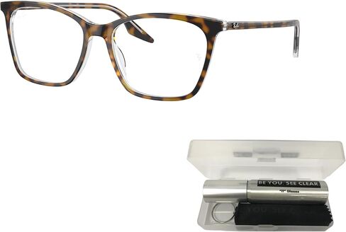 مجموعة النظارات Ray-Ban 5422: 5422 5422 5082 هافانا على شفاف 54 ملم ومجموعة تنظيف النظارات in Saudi Arabia