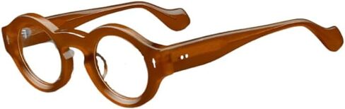 Yuki Vintage Acetate Glasses Frame Fake Non Prescription for Women Men Round Nerd Thick Glasses Frames in Saudi Arabia
