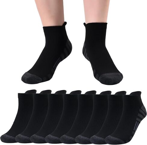 6-Pair Men's Athletic Socks - Breathable Low Cut, Cushioned Sports Socks for Running, Gym (Fits 9-12) in Saudi Arabia