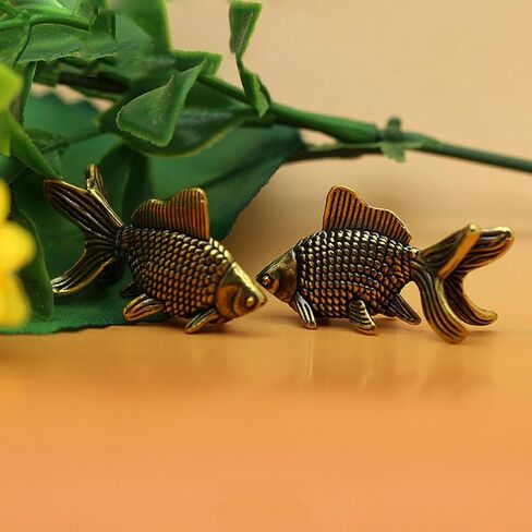 Goldfish Figurines Retro Brass Lucky Animal Statue Ornament Home Decor Desk Decoration Tea Pet in Saudi Arabia