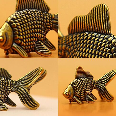 Goldfish Figurines Retro Brass Lucky Animal Statue Ornament Home Decor Desk Decoration Tea Pet in Saudi Arabia