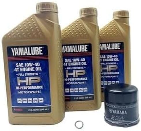 Yamaha Yamalube R3 (2015-2024) زيت عالي الأداء (3 كوارت) ومجموعة تغيير الفلتر، #5GH-13440-80-00 و#LUB-10W40-FS-12 in Saudi Arabia