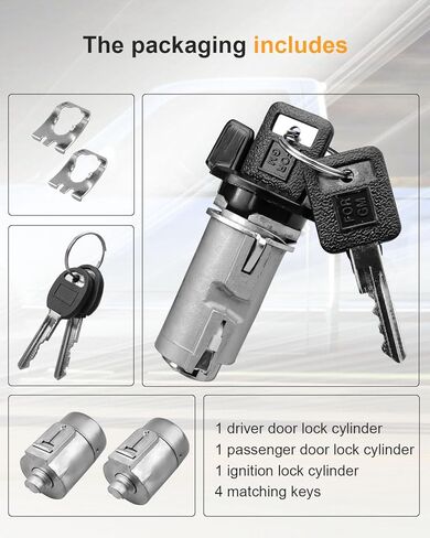 Ignition Switch & Door Lock Cylinders with Keys Fit for Chevrolet GMC Buick Cadillac Pickup Replace 924-791 12300443 701400 D1414B LC1428 in Saudi Arabia