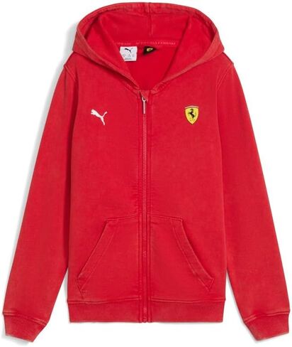 سترة رياضية بغطاء للرأس للأولاد من PUMA Kids Boys Scuderia Ferrari - ملابس خارجية كاجوال - أحمر in Saudi Arabia