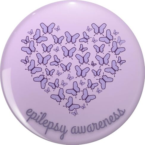 الأرجواني الصرع الوعي الفراشات طية صدر السترة المعدنية قبعة دبوس تي تك Pinback 0.75" in Saudi Arabia