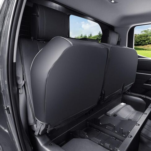 Custom Fit Tundra Seat Covers for Toyota Tundra 2022-2026 CrewMax&Double Cab SR,SR5,Limited Platinum,1794 Edition,TRD Pro,Capstone, Fits Gas & Hybrid, Faux Leather, 2-Row Full Set(Black) in Saudi Arabia