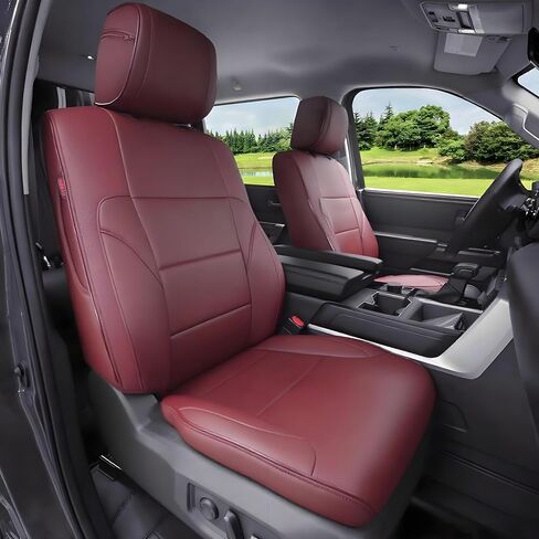 Custom Fit Tundra Seat Covers for Toyota Tundra 2022-2026 CrewMax&Double Cab SR,SR5,Limited Platinum,1794 Edition,TRD Pro,Capstone, Fits Gas & Hybrid, Faux Leather, 2-Row Full Set(Black) in Saudi Arabia