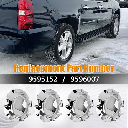4 Pcs Wheel Center Caps Hubcap Cover, 20" 5-Spoke Wheels Only, Replace for 9596007 9595152, Compatible with Chevrolet Silverado Avalanche 2007-2013 Suburban Tahoe 2007-2014 in Saudi Arabia