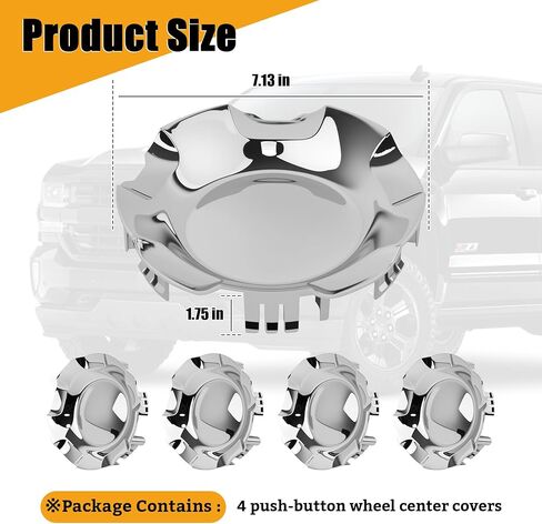4 Pcs Wheel Center Caps Hubcap Cover, 20" 5-Spoke Wheels Only, Replace for 9596007 9595152, Compatible with Chevrolet Silverado Avalanche 2007-2013 Suburban Tahoe 2007-2014 in Saudi Arabia