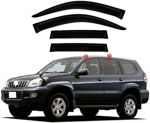 4pcs Car Front Rear Wind Deflectors for Land Cruiser Prado 120 J120 FJ120 2003-2009 Side Door Windows Wind Rain Deflectors Smoke Guard Shade Wind Shield Accessories in Saudi Arabia