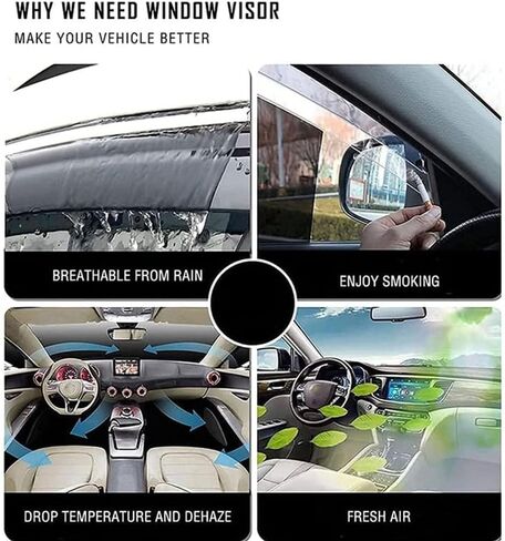 4pcs Car Front Rear Wind Deflectors for Land Cruiser Prado 120 J120 FJ120 2003-2009 Side Door Windows Wind Rain Deflectors Smoke Guard Shade Wind Shield Accessories in Saudi Arabia
