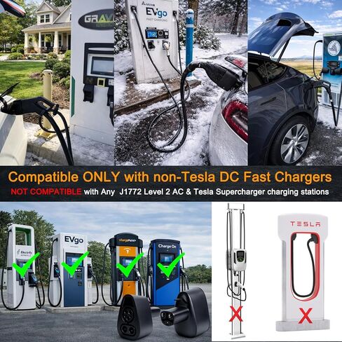محول CCS1 إلى Tesla للطراز 3/Y/S/X 2021+، محول CCS Combo 1 لمركبات NACS EV التي تدعم CCS في شاحن تيار مستمر فقط، شحن سريع يصل إلى 250 كيلو واط/500 أمبير، متوافق مع محطة شحن المستوى 3 in Kuwait