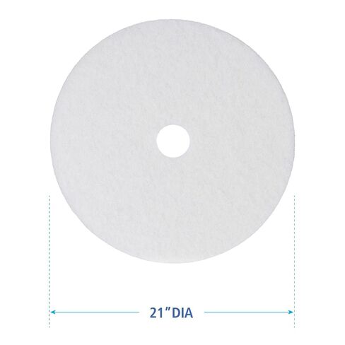 Boardwalk BWK4021WHI 21 in. Diameter Polishing Floor Pads - White (5/Carton) in Saudi Arabia