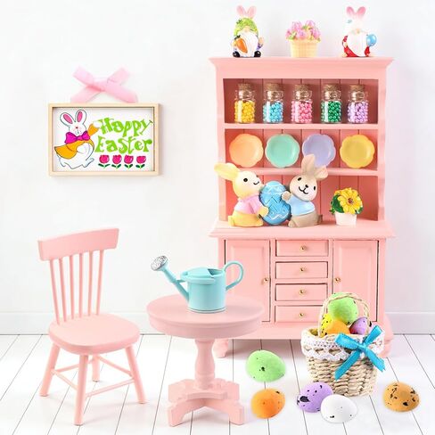 24 قطعة من زخارف المنمنمات لبيت دمية عيد الحب بمقياس 1:12 مجموعة أثاث رف كتب خشبي رومانسي صغير زجاجات صغيرة وكراسي وأكواب لديكور عيد الحب in Kuwait