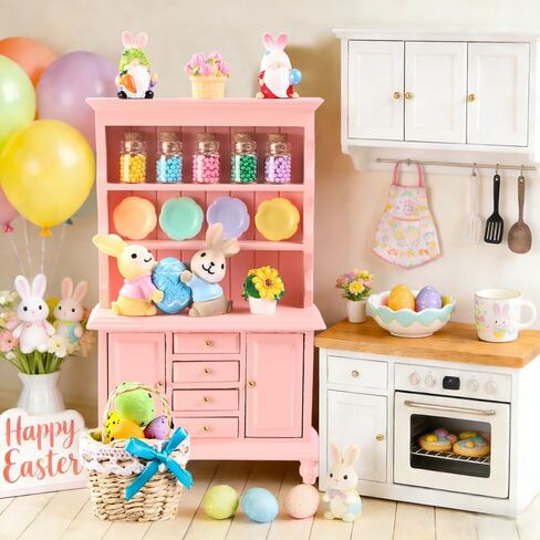 24 قطعة من زخارف المنمنمات لبيت دمية عيد الحب بمقياس 1:12 مجموعة أثاث رف كتب خشبي رومانسي صغير زجاجات صغيرة وكراسي وأكواب لديكور عيد الحب in Kuwait