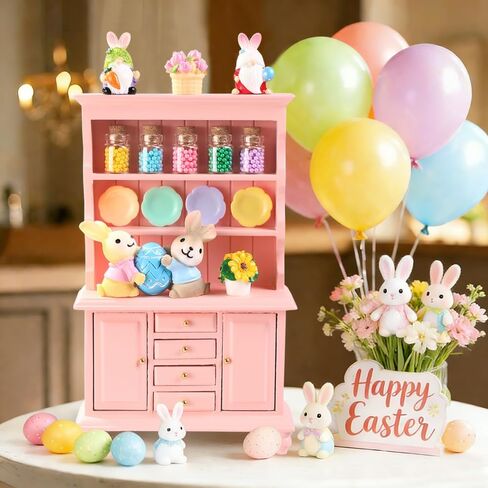 24 قطعة من زخارف المنمنمات لبيت دمية عيد الحب بمقياس 1:12 مجموعة أثاث رف كتب خشبي رومانسي صغير زجاجات صغيرة وكراسي وأكواب لديكور عيد الحب in Kuwait