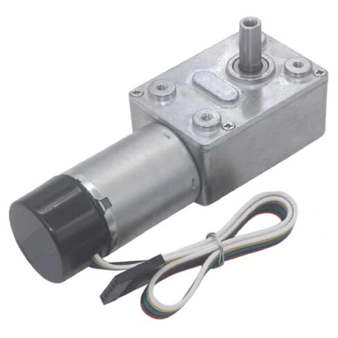 JGY-370 Turbo Worm Gear Motor with Encoder, DC High Torque Self-Locking Motor, 25kg.cm Max Torque, Low Speed, 3W Output (90RPM 6V) in Saudi Arabia