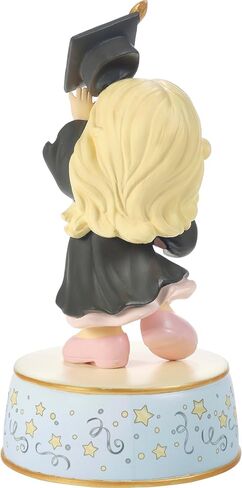 Precious Moments Resin Figurine: Graduation Musical with Blonde Girl in Black Gown, Celebratory Keepsake for Graduation from Kindergarten to Grad School, Plays Pomp and Circumstance in Saudi Arabia