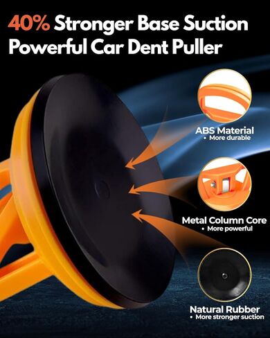 Car Dent Puller, 2PCS Car Dent Remover Tools for Car Dent Repair, Dent Popper, Small Dent Puller, Screen Repair Kit Suction Cups for Glass, Screen, Tiles & Objects Moving, Orange in Saudi Arabia