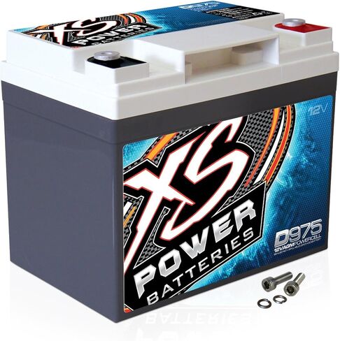 XS Power D975 2100 Amp AGM Battery with M6 Terminal Hardware - Group U1R 12 Volt 43Ah 604CA Deep Cycle AGM Powercell for Car Audio Systems and Performance Cars in Saudi Arabia