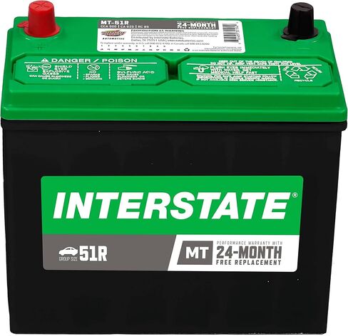 Interstate Batteries Group 51R Car Battery Replacement (MT-51R) 12V, 500 CCA, 24 Month Warranty, Replacement Automotive Battery for Cars, SUVs in Saudi Arabia