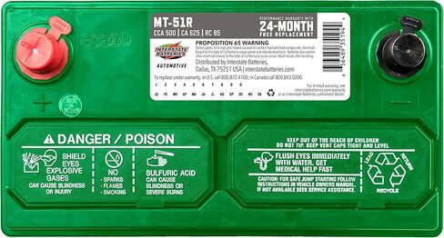 Interstate Batteries Group 51R Car Battery Replacement (MT-51R) 12V, 500 CCA, 24 Month Warranty, Replacement Automotive Battery for Cars, SUVs in Saudi Arabia