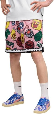 PUMA Mens Commissioner Dylan Reversible AOP 7 Inch Shorts Casual Bottoms Casual - Black in Saudi Arabia