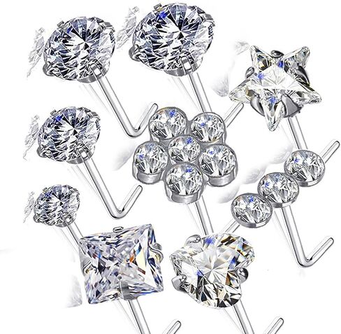 Nose Rings for Women, Nose Stud Set, Surgical Steel Nose Piercings, Hypoallergenic Nose Jewelry in Saudi Arabia