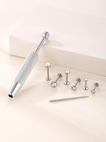 16G 18G Internal Thread Stud Earrings for Women Surgical Steel Labret Piercing Jewelry for Tragus Helix Rook Conch Monroe Lip Labret Jewelry in Saudi Arabia