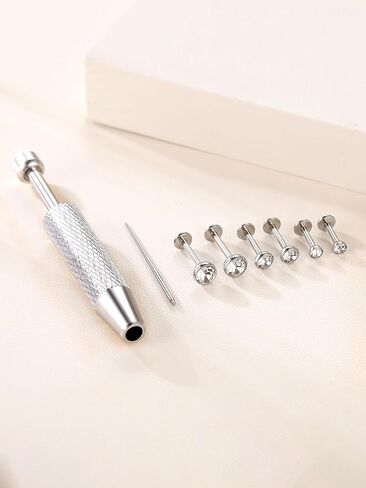 16G 18G Internal Thread Stud Earrings for Women Surgical Steel Labret Piercing Jewelry for Tragus Helix Rook Conch Monroe Lip Labret Jewelry in Saudi Arabia