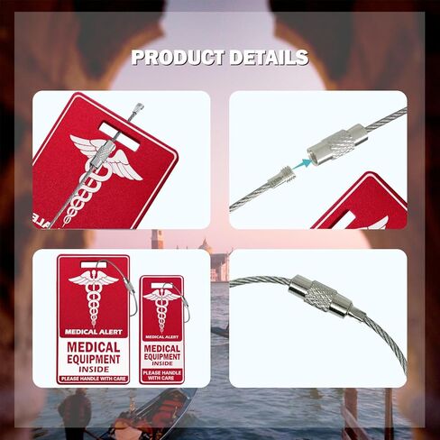 عبوتان من علامة الأمتعة للمعدات الطبية المصنوعة من الألومنيوم، مستلزمات طبية حمراء داخل علامة الجهاز الطبي وعلامات الهوية الطبية للسفر in Kuwait