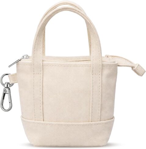 Sadnyy 1 قطعة صغيرة Preppy حمل حقيبة المفاتيح للعملة المعدنية سحر القطن الأبيض تغيير المحفظة الصغيرة مفتاح الحقيبة سحر حقيبة الظهر المحمولة قلادة مفتاح تخزين هدية عيد الأم، 3 × 2.75 بوصة in Saudi Arabia