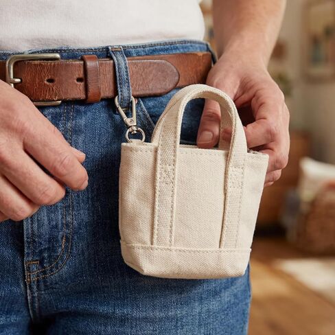 Sadnyy 1 قطعة صغيرة Preppy حمل حقيبة المفاتيح للعملة المعدنية سحر القطن الأبيض تغيير المحفظة الصغيرة مفتاح الحقيبة سحر حقيبة الظهر المحمولة قلادة مفتاح تخزين هدية عيد الأم، 3 × 2.75 بوصة in Saudi Arabia