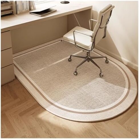 Brown Arch Floor Mat for Study and Office - Non-Slip Swivel Chair Mat with Shock Absorption & Sound Insulation, 120x80cm, Soft, Fade Resistant, Easy Care in Saudi Arabia