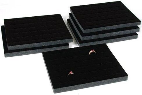FindingKing (6) 36 Ring Slot Black Tray Inserts Travel Showcase Displays in Saudi Arabia