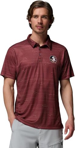 Columbia Men's Collegiate Super Terminal Tackle Polo, FSU - Cabernet, X-Large in Saudi Arabia