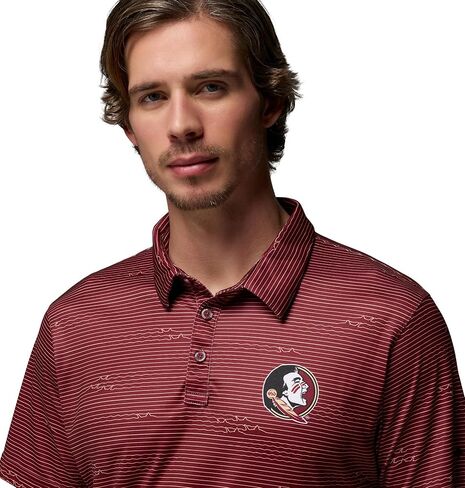 Columbia Men's Collegiate Super Terminal Tackle Polo, FSU - Cabernet, X-Large in Saudi Arabia