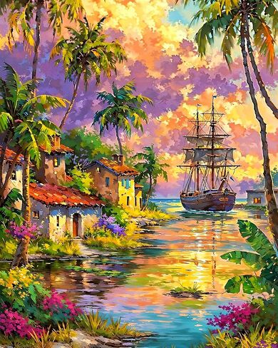 igoodom Paint by Numbers Kit for Adults Beginner – Highway Adult Paint-by-Number on Canvas, DIY Acrylic Painting Set for Home Decor, 16x20in in Saudi Arabia